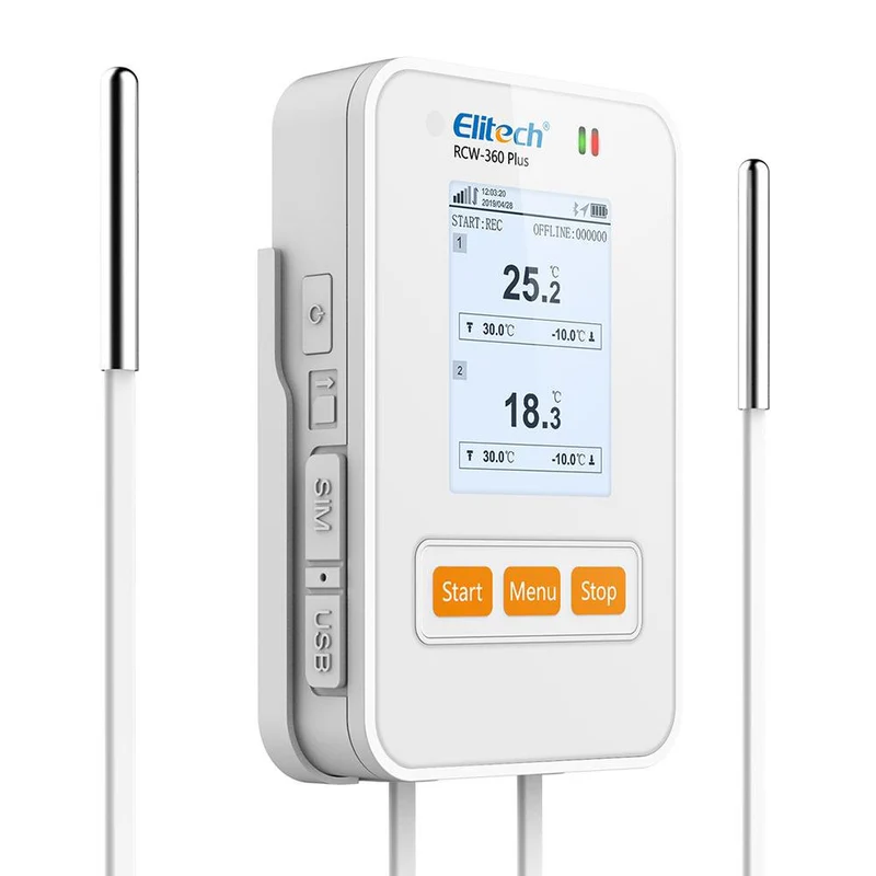 Elitech Alat Perekam Data RCW-360 Plus 4G Data Logger Suhu & Kelembapan dengan Probe Eksternal, Alarm Real-Time via Email, SMS, Aplikasi & Web Cloud - Gambar 2