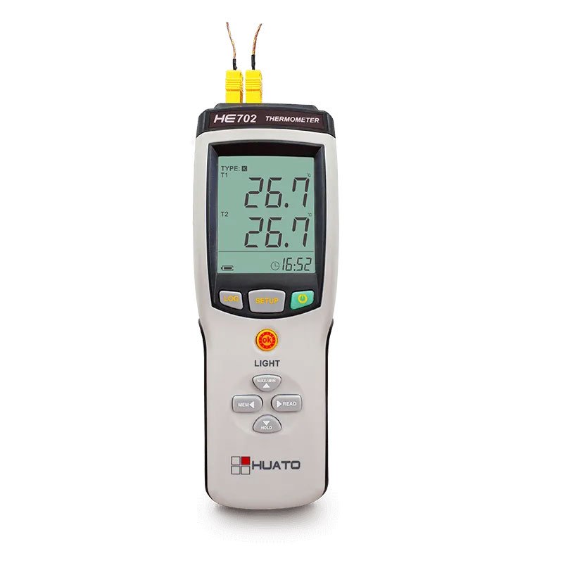**Perekam Data Suhu Termokopel Genggam**Seri **HE70X Multi-Channel Thermocouple Thermometer** - Gambar 2