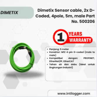 Dimetix Sensor cable, 2x D-Coded, 4pole, 5m, male Part No. 500206