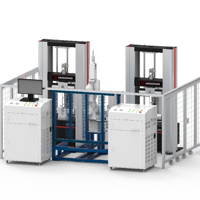 50kN–100kN Mesin Uji Tarik Elektromekanik Otomatis Robotik | Robot Automatic Electromechanical Tensile Testing Machine