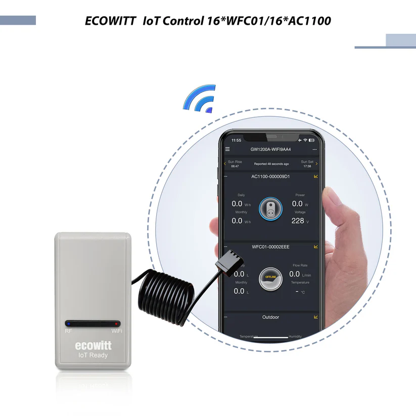 Ecowitt GW1204 IoT Wi-Fi Gateway with WN31 Temperature & Humidity Sensor - Gambar 7