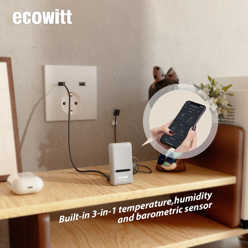 Ecowitt GW1204 IoT Wi-Fi Gateway with WN31 Temperature & Humidity Sensor - Gambar 6