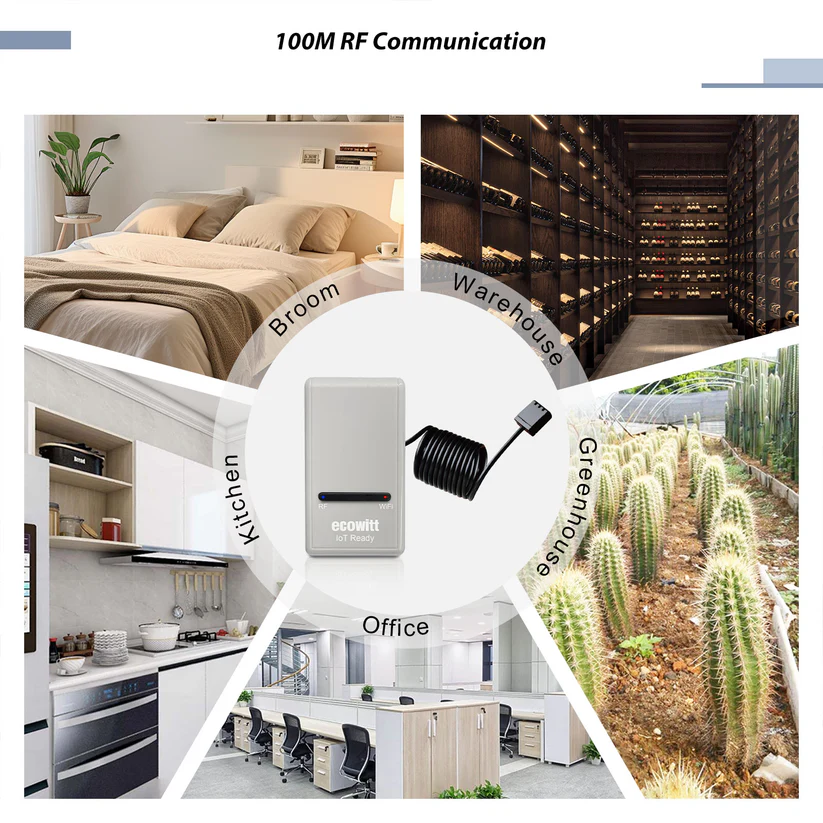 Ecowitt GW1204 IoT Wi-Fi Gateway with WN31 Temperature & Humidity Sensor - Gambar 5