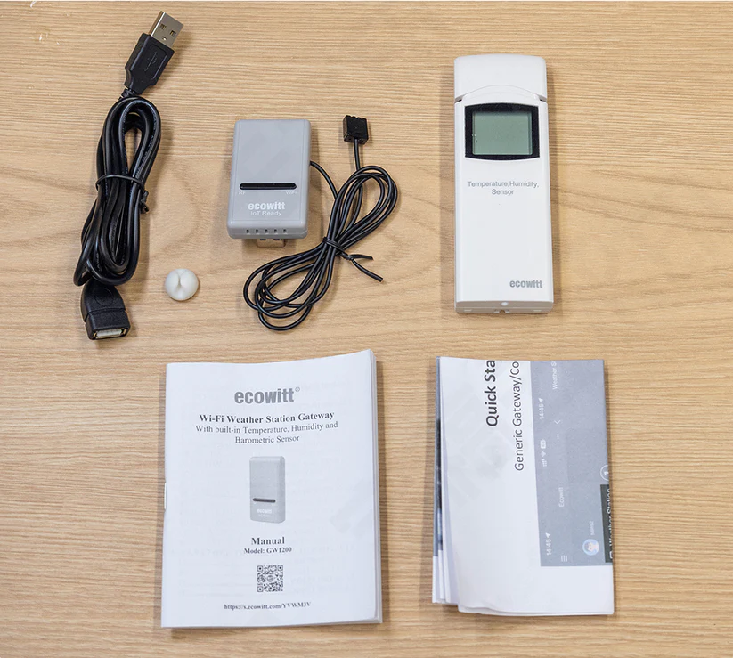 Ecowitt GW1204 IoT Wi-Fi Gateway with WN31 Temperature & Humidity Sensor - Gambar 2