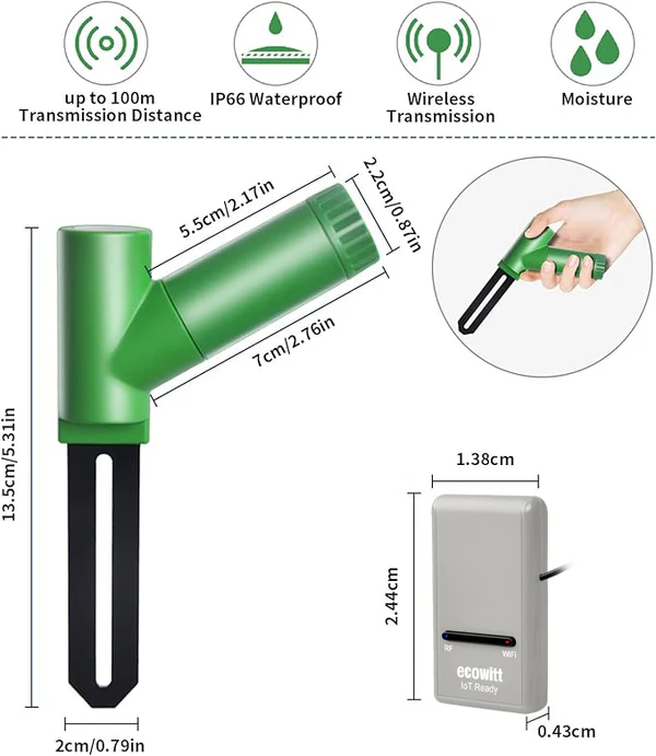 Ecowitt GW1206 Soil Moisture Meter Kit, Includes GW1200 IoT Wi-Fi Gateway and WH51 Soil Moisture Sensor - Gambar 9