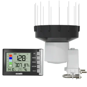 Ecowitt WH5360H / WH5370H Wireless Digital Rain Gauge with Thermometer, High Precision Self-Emptying Rain Collector with 3.5cm Enhanced Rain Funnel Design, Monitoring Rainfall