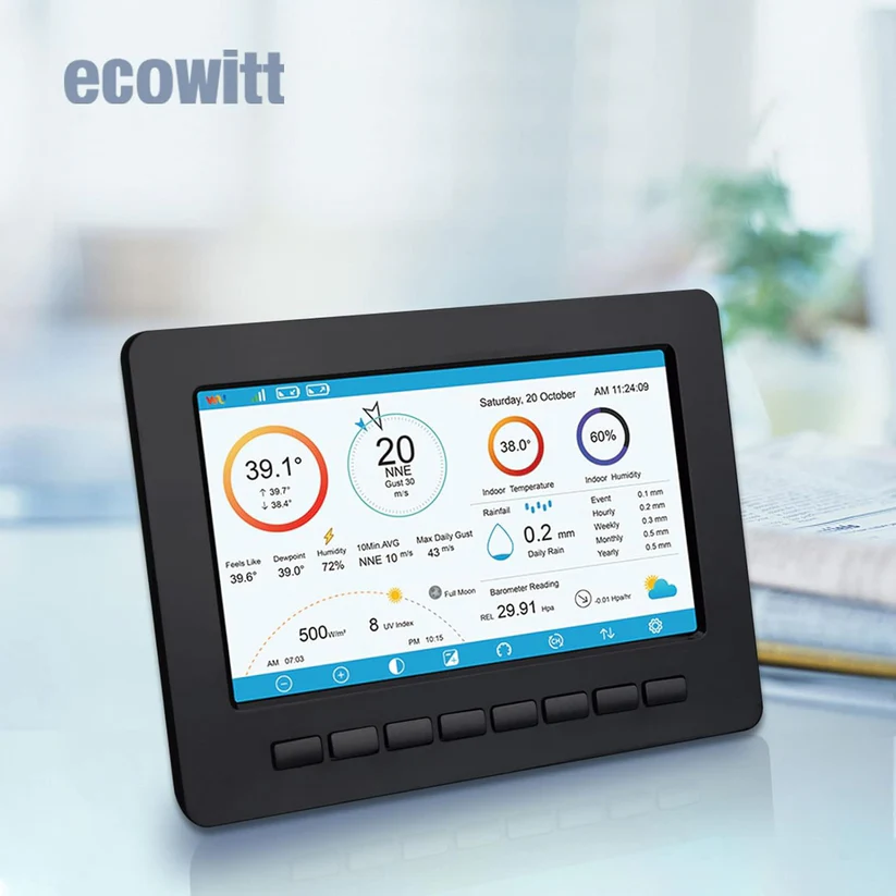 HP2551 Wi-Fi Weather Station Large TFT Screen with Solar Powered 7-in-1 Outdoor Sensor and WN32P Indoor Sensor - Gambar 7