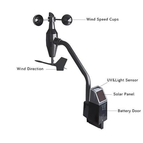 HP2552 TFT Large Display Wi-Fi Weather Station with Anemometer Sensor Package and Rain Gauge Sensor - Gambar 7