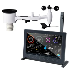 HP2561 Wi-Fi Weather Station TFT Colour Display Touch Button with Solar Powered 7-in-1 Outdoor Sensor Array