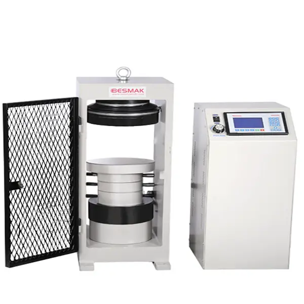 Mesin Uji Tekan Hidrolik Otomatis Tipe Wall Las dengan SEMATRON BCO-W/S | WELDED WALL TYPE FULLY AUTOMATİC HYDRAULIC COMPRESSION TEST MACHINE WITH SEMATRON – BCO-W/S BESMAK