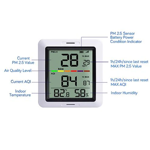WH0290 Air Quality Monitor, WH41 PM2.5 Sensor and Digital LCD Display - Gambar 2