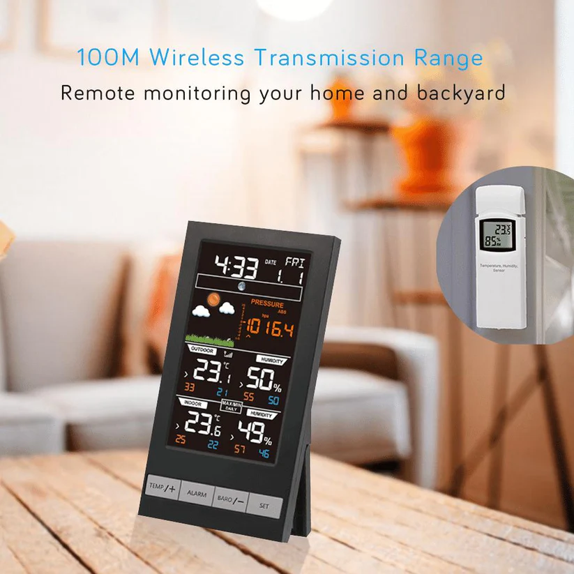 WN2810 Wireless Weather Station Color LCD Dispaly with 1 WN31(WH31) Multi-Channel Sensor - Gambar 6
