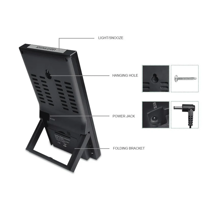 WN2810 Wireless Weather Station Color LCD Dispaly with 1 WN31(WH31) Multi-Channel Sensor - Gambar 2