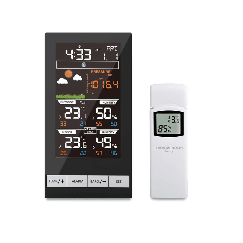 WN2810 Wireless Weather Station Color LCD Dispaly with 1 WN31(WH31) Multi-Channel Sensor