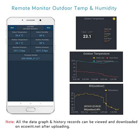 WN32 Outdoor Temperature and Humidity Sensor, Single-Channel Thermo-hygrometer for Outdoor data - Gambar 6