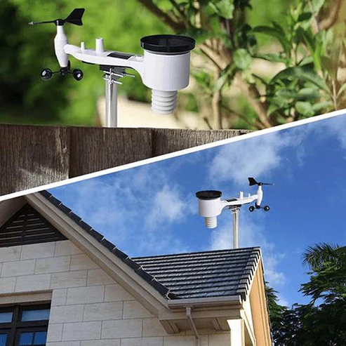 WS2910 Professional Digital Wi-Fi Weather Station 6.8" Color Display with Solar Powered 7-in-1 Outdoor Sensor Array - Gambar 4