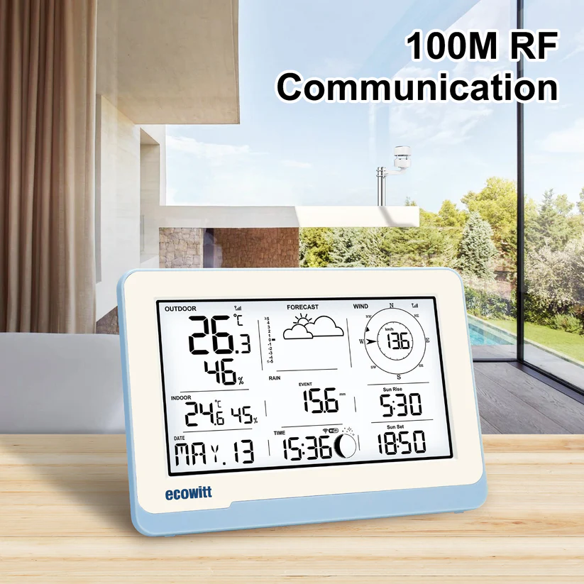 WS3800 / WS3900 Wi-Fi Weather Station with 7.5 LCD Display and 7-in-1 Outdoor Sensor Array - Gambar 4