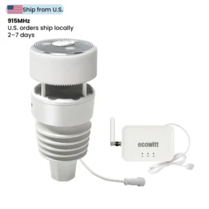 WN1981 Wi-Fi Weather Station 5.3'' LCD Touchscreen Display with 7-in-1 Outdoor Solar Powered Anti-vibration Haptic Rainfall Sensor