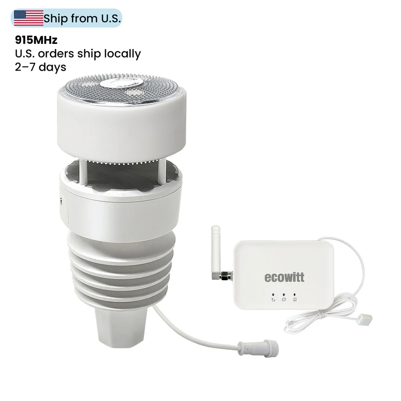 Wittboy GW3001/GW3011 Weather Station, IoT Wi-Fi Hub with SD Card Data Storage, 7-in-1 Outdoor Solar Powered Anti-vibration Haptic Rainfall Sensor, Includes Bird Spikes - Gambar 2