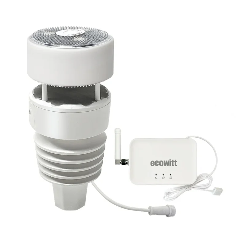Wittboy GW3001/GW3011 Weather Station, IoT Wi-Fi Hub with SD Card Data Storage, 7-in-1 Outdoor Solar Powered Anti-vibration Haptic Rainfall Sensor, Includes Bird Spikes