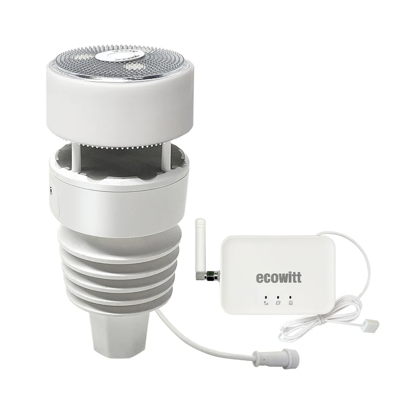 Wittboy GW3001/GW3011 Weather Station, IoT Wi-Fi Hub with SD Card Data Storage, 7-in-1 Outdoor Solar Powered Anti-vibration Haptic Rainfall Sensor, Includes Bird Spikes