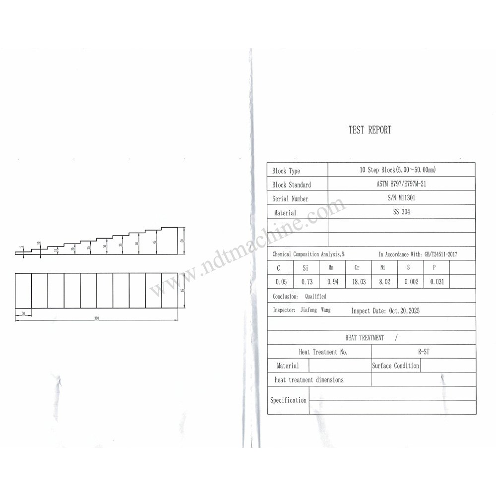 10 Langkah Blok-5-50mm-304#Baja Tahan Karat-30*65mm | Calibration Block NDT MACHINE - Gambar 2