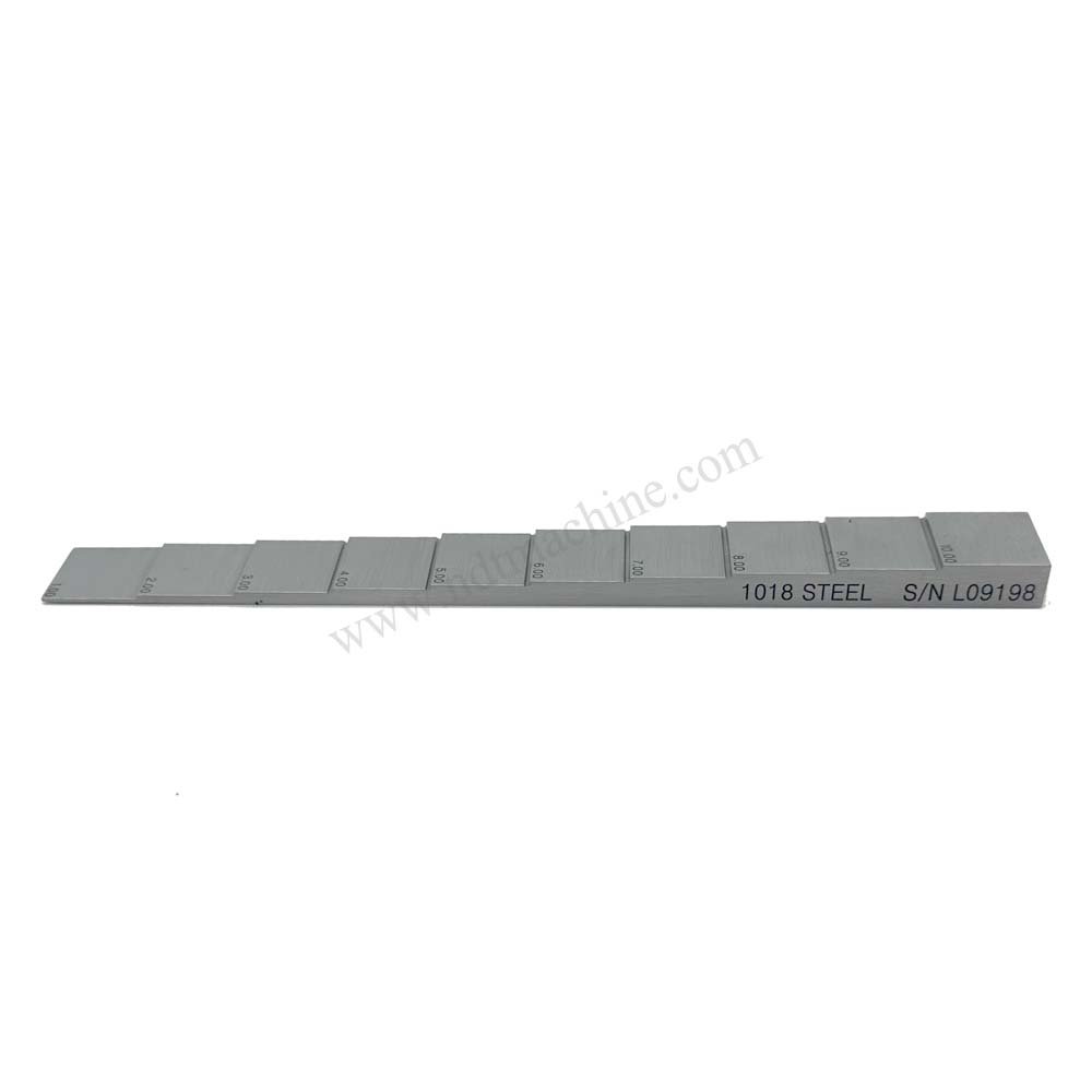 10 Langkah BLOCK-1-10MM-CARBON Baja-20*20mm | Calibration Block NDT MACHINE