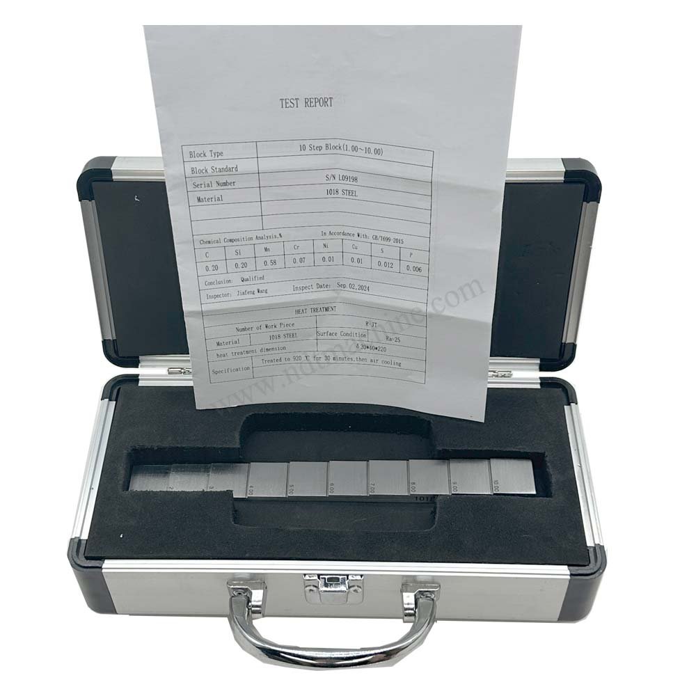 10 Langkah BLOCK-1-10MM-CARBON Baja-20*20mm | Calibration Block NDT MACHINE - Gambar 4