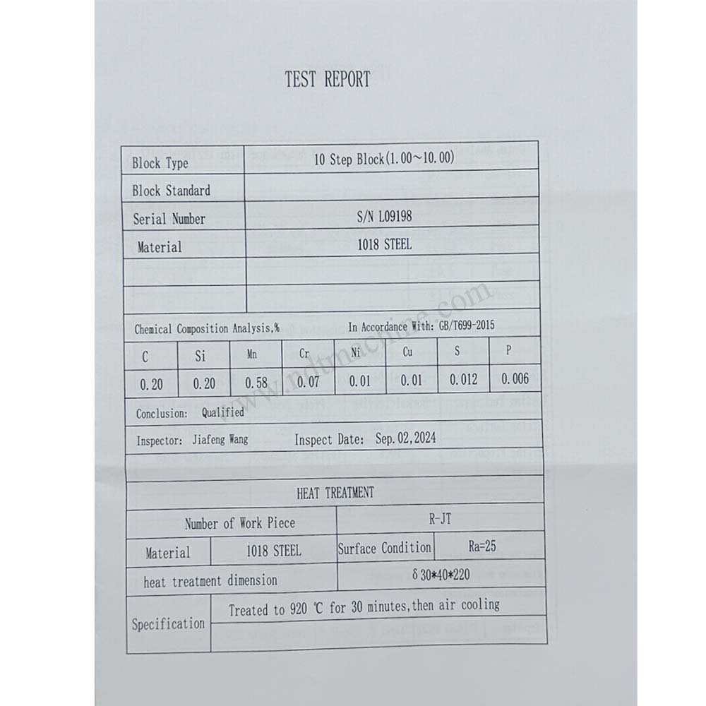10 Langkah BLOCK-1-10MM-CARBON Baja-20*20mm | Calibration Block NDT MACHINE - Gambar 3