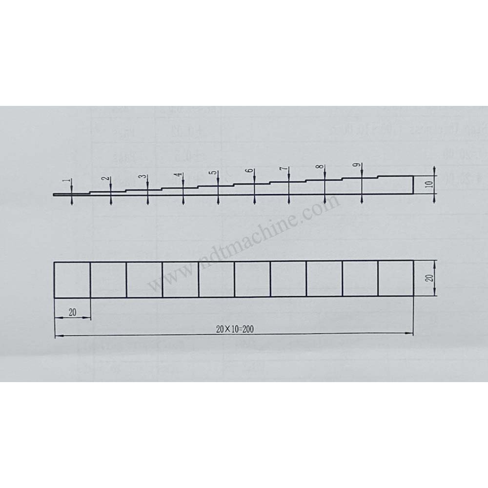 10 Langkah BLOCK-1-10MM-CARBON Baja-20*20mm | Calibration Block NDT MACHINE - Gambar 2