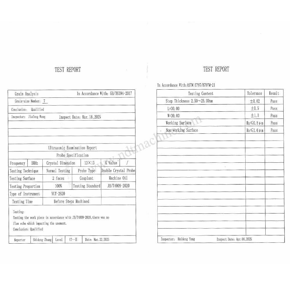 10 langkah blok-2.5-25mm-karbon-30*30mm | Calibration Block NDT MACHINE - Gambar 3
