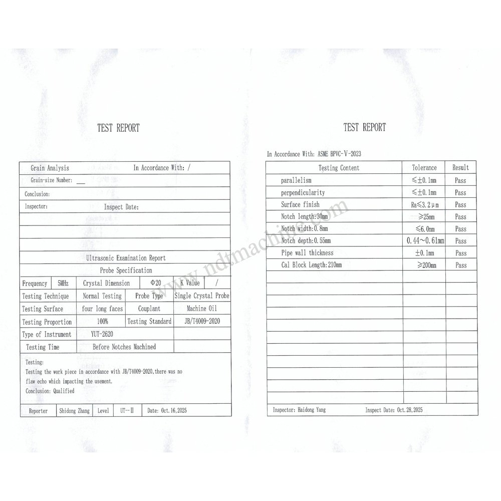 Blok Kalibrasi ASME untuk Perpipaan 2″ SCH80 | Calibration Block NDT Machine - Gambar 3