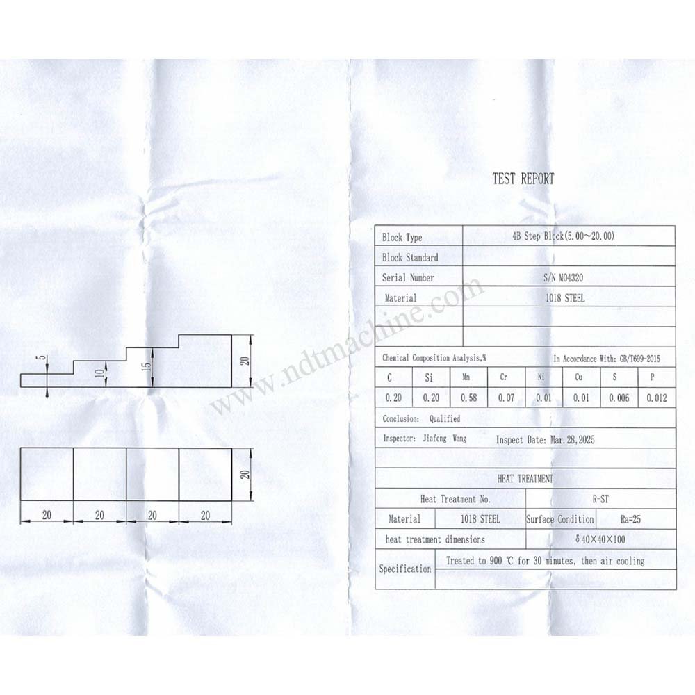 4 Langkah Blok-5/10/15/20mm-Karbon-20 Baja*20mm | Calibration Block NDT Machine - Gambar 3