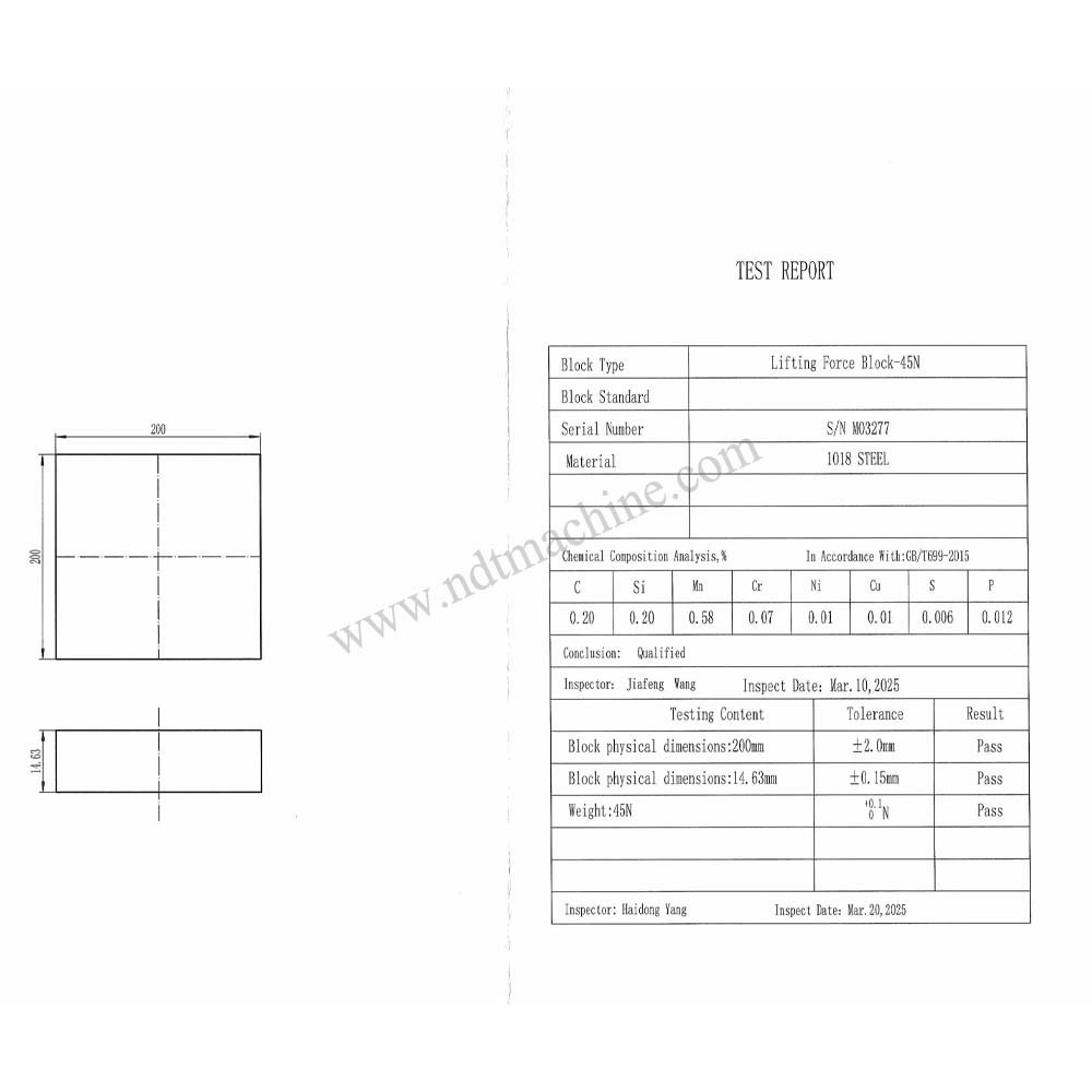 45n Lifting Force Weight Block Carbon Steel | Calibration Block NDT Machine - Gambar 2