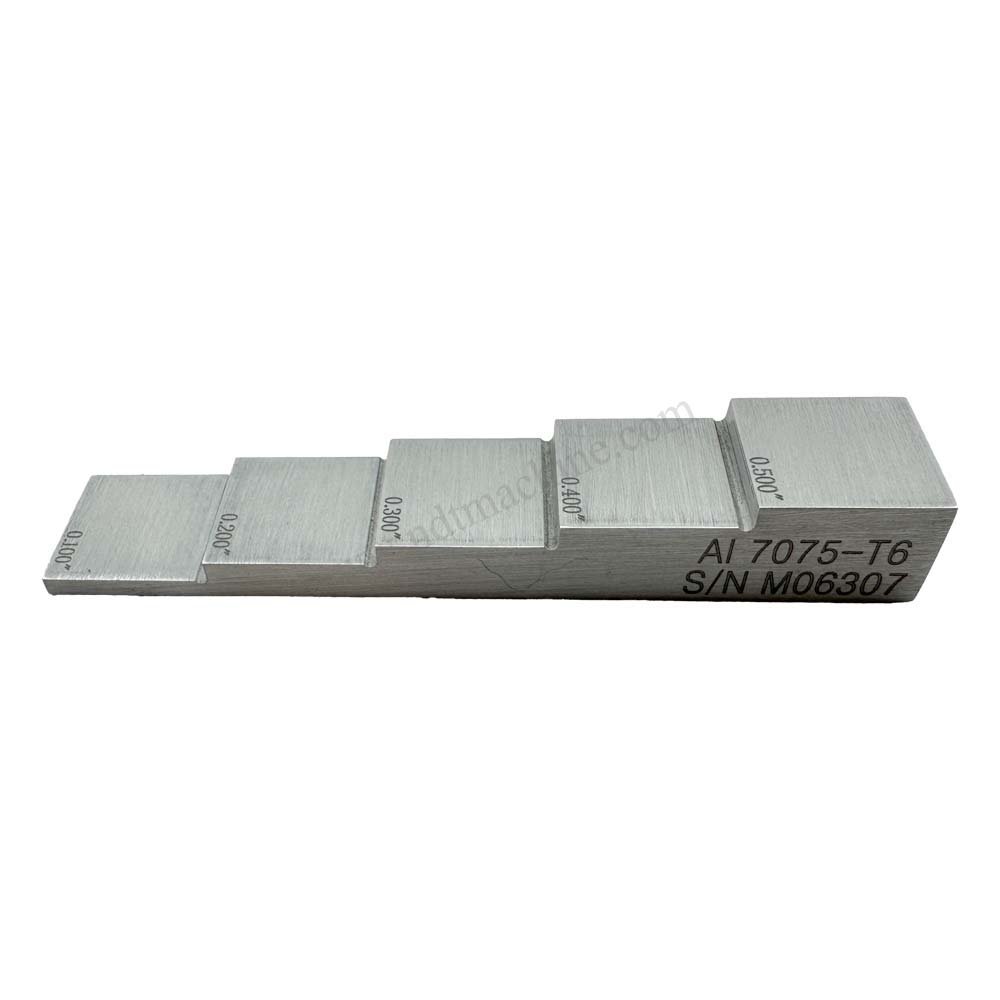 5 langkah blok-0.100 ″ /0.200 ″ /0.300 ″ /0.400 ″ /0.500 ″ -7075#Aluminium-0.75 ″*0,75 ″ NDT Machine