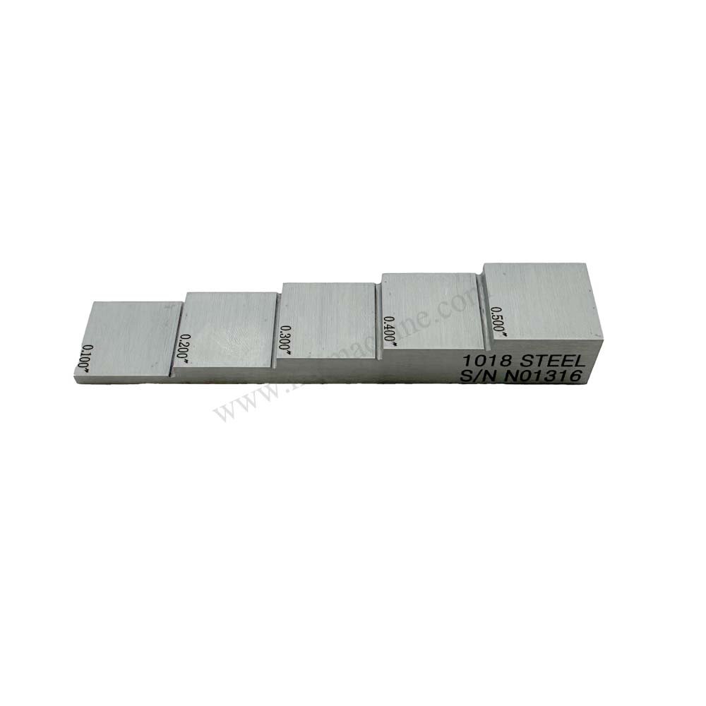 Blok 5 Langkah-0,100″/0,200″/0,300″/0,400″/0,500″-Baja Karbon-0,75″*0,75″ | Calibration Block NDT Machine