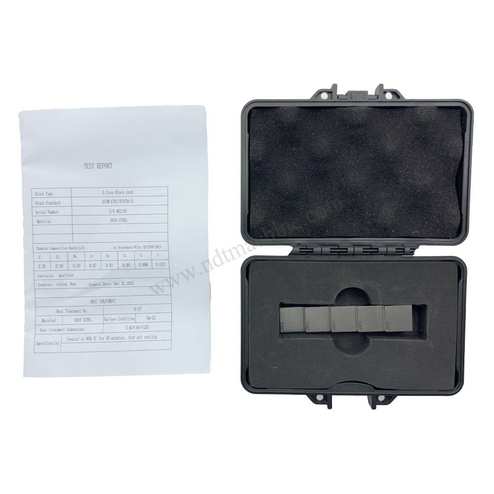 Blok 5 Langkah-0,100″/0,200″/0,300″/0,400″/0,500″-Baja Karbon-0,75″*0,75″ | Calibration Block NDT Machine - Gambar 4