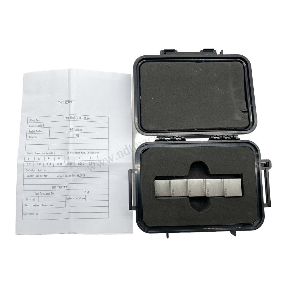 5 Langkah Blok-5/10/15/20/25mm-304#Stainless Steel-20*20mm | Calibration Block NDT Machine - Gambar 4