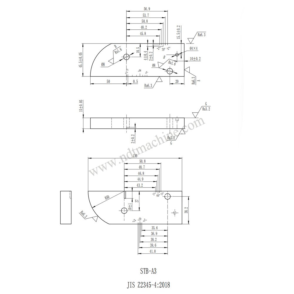Calibration Block-JIS Z 2345: 2000 NDT Machine STB-A3 - Gambar 2
