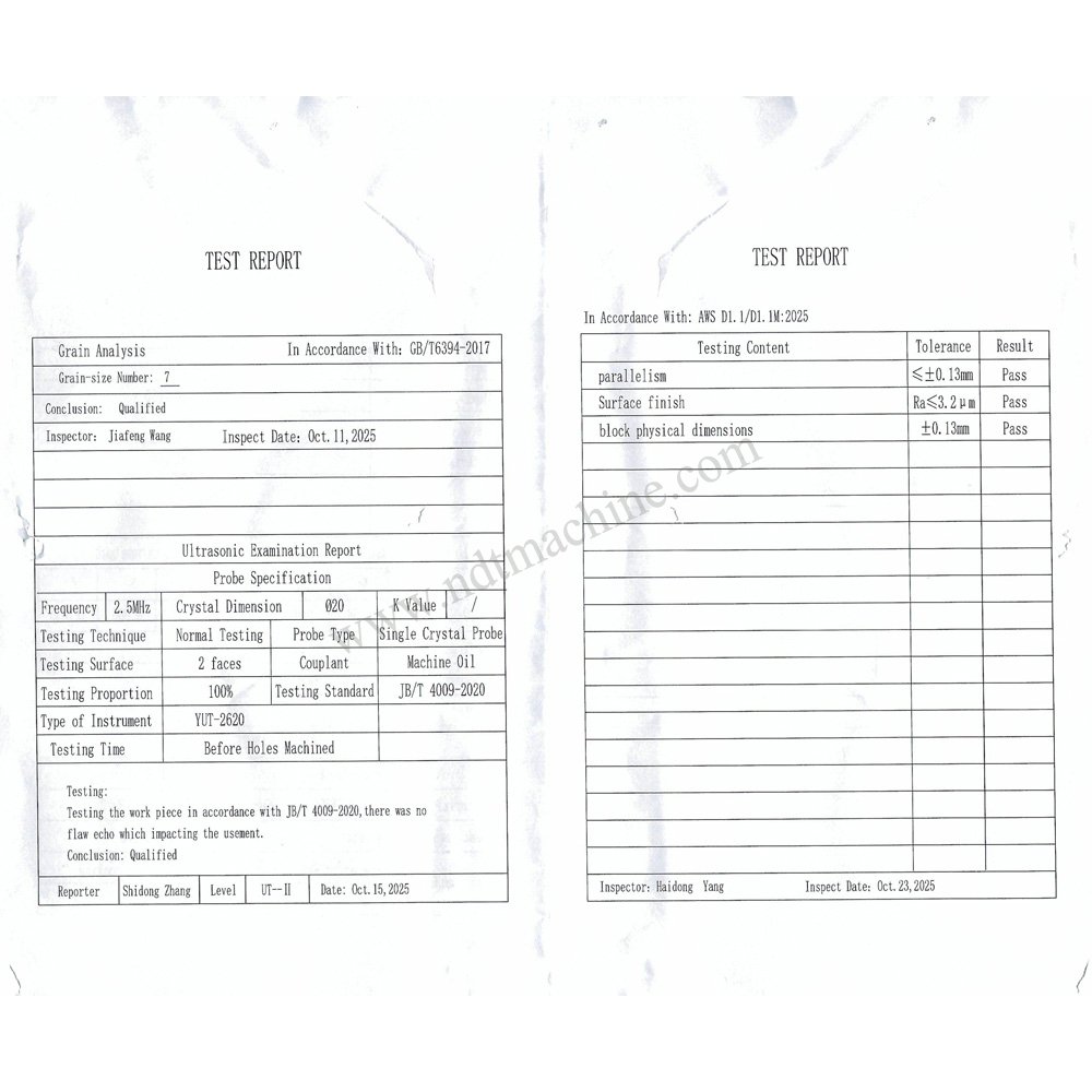 Blok Uji DS-Metrik-Baja Karbon-AWS D1.1/D1.1 M-2025 | Calibration Block NDT Machine - Gambar 3