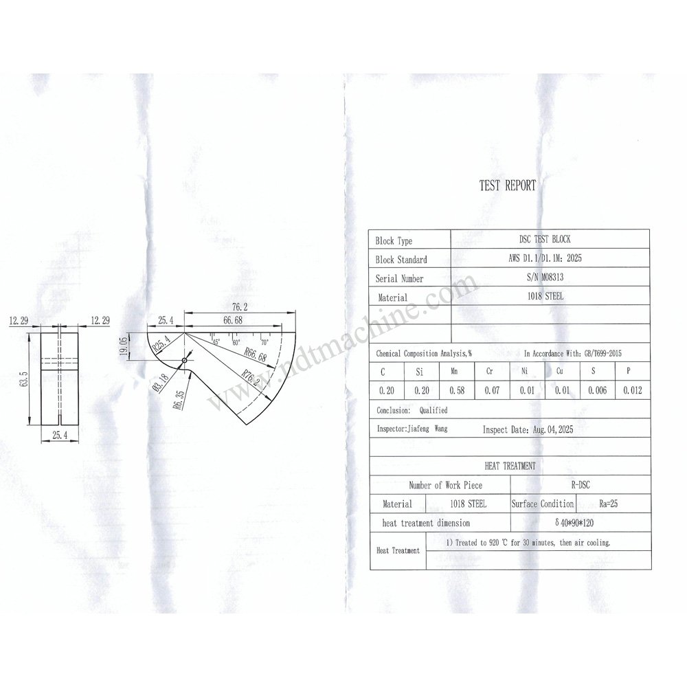 Blok Uji DSC-Metrik-Baja Karbon-AWS D1.1/D1.1 M-2025 | Calibration Block NDT Machine - Gambar 2