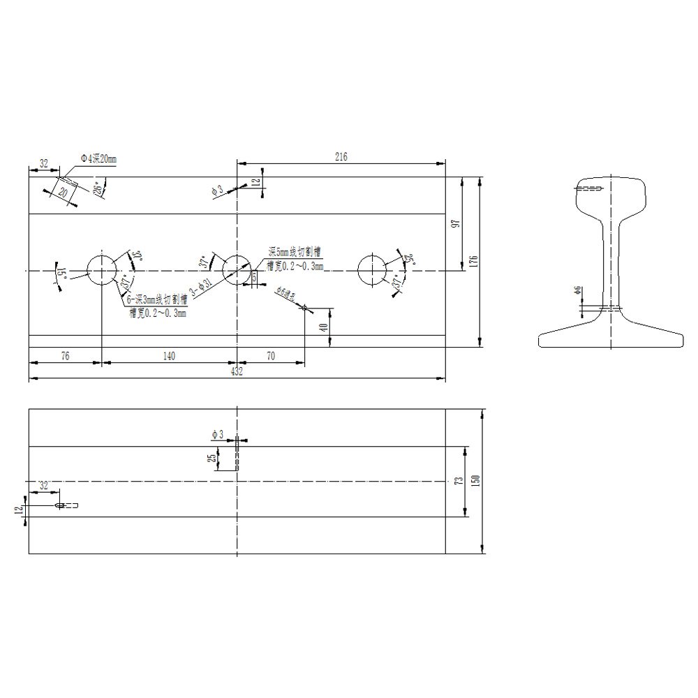 Blok uji kereta api GTS-60 | Calibration Block NDT Machine - Gambar 3
