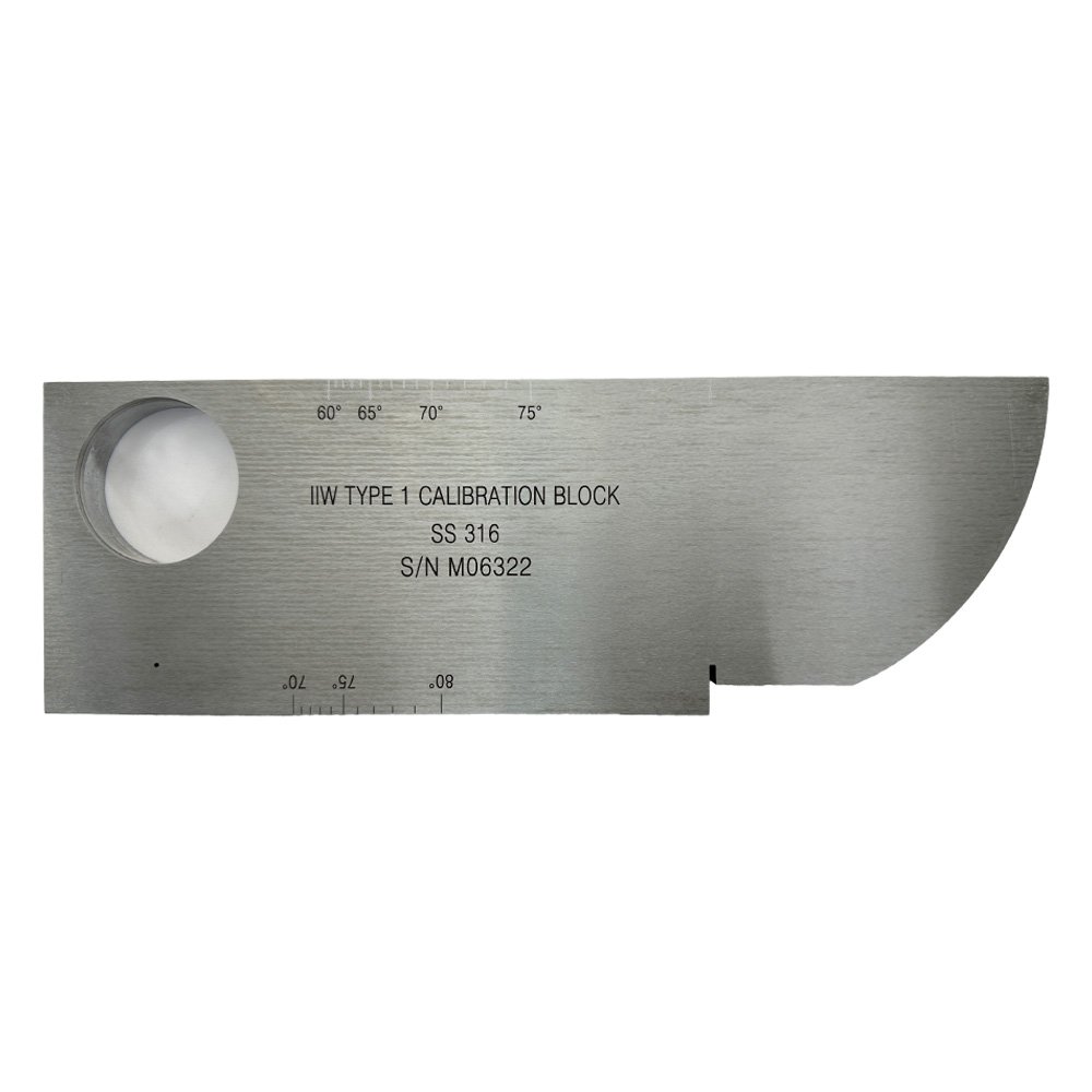 IIW (V1) Block-ATTM E164-24 IIW Tipe 1-Metrik-316# Stainless Steel | Calibration Block NDT Machine