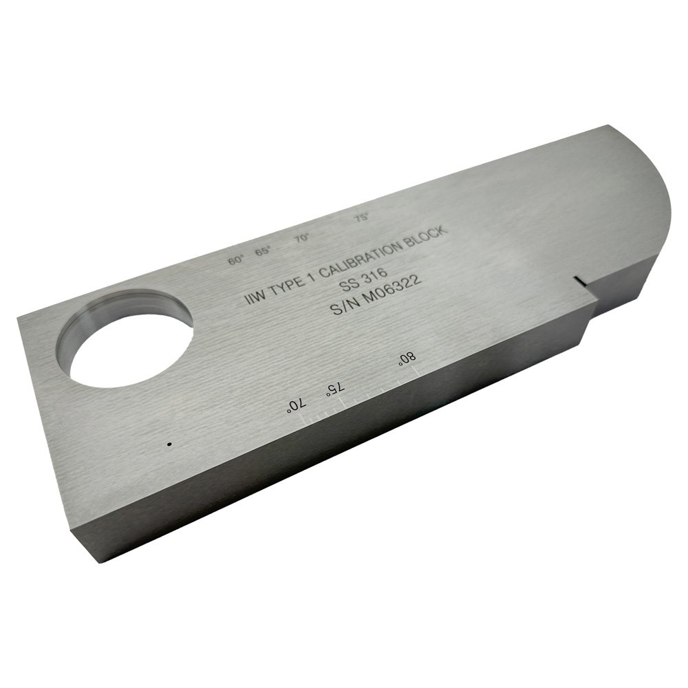 IIW (V1) Block-ATTM E164-24 IIW Tipe 1-Metrik-316# Stainless Steel | Calibration Block NDT Machine - Gambar 5