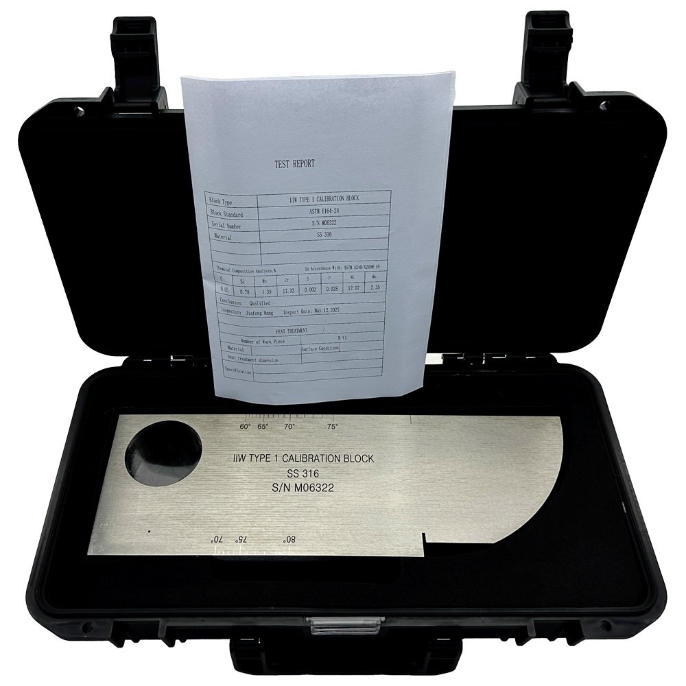 IIW (V1) Block-ATTM E164-24 IIW Tipe 1-Metrik-316# Stainless Steel | Calibration Block NDT Machine - Gambar 4