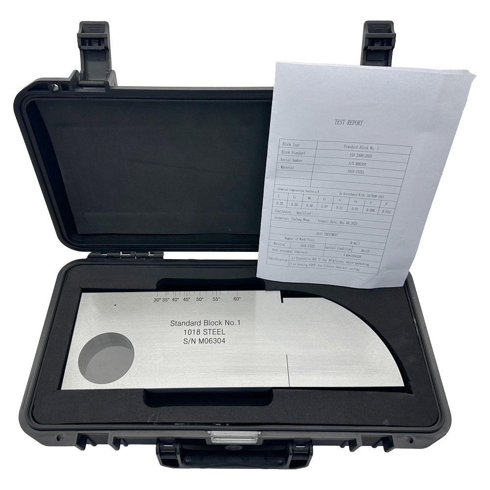 IIW (V1) Block-ISO2400-2025 (EN) -Straight Groove-φ1.5mm-Carbon Steel | Calibration Block NDT Machine - Gambar 4