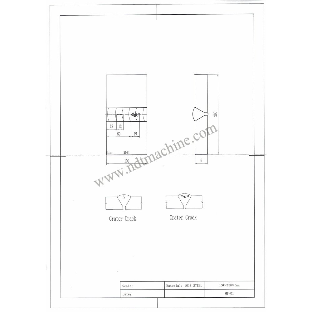 Pelat MT-6*100*200mm-Baja Karbon | Calibration Block NDT Machine - Gambar 3