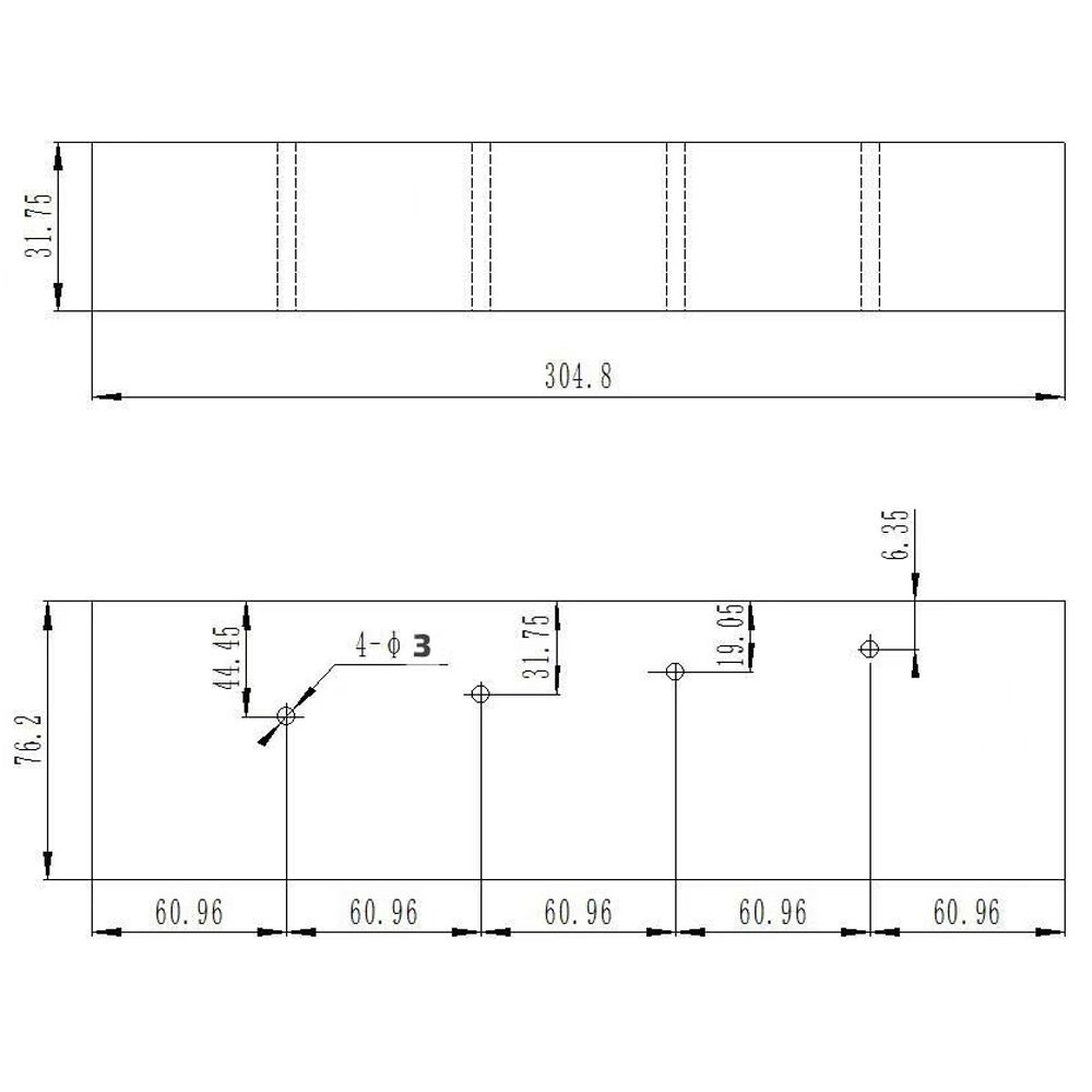 Navships Block-4 Holes-Hole 3mm | Calibration Block NDT Machine