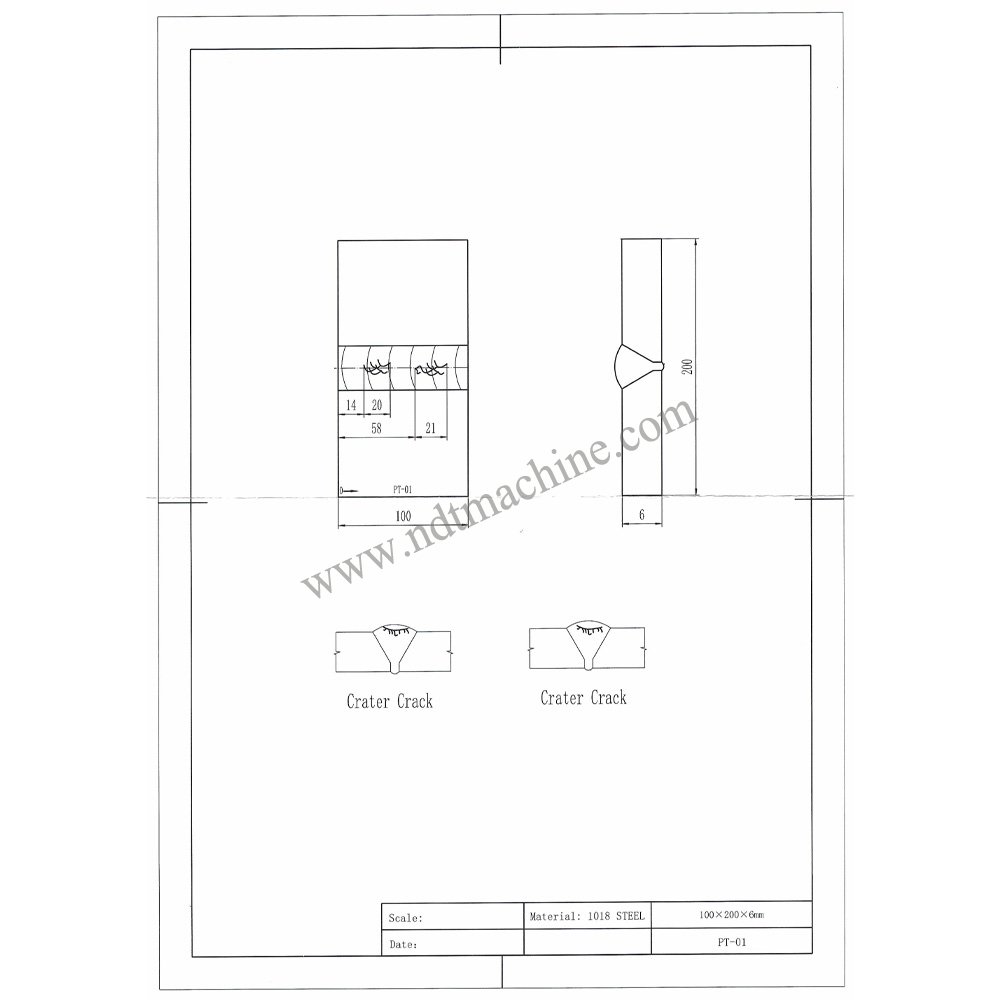PT Plate-Baja Karbon | Calibration Block NDT Machine 6-100-200mm - Gambar 2