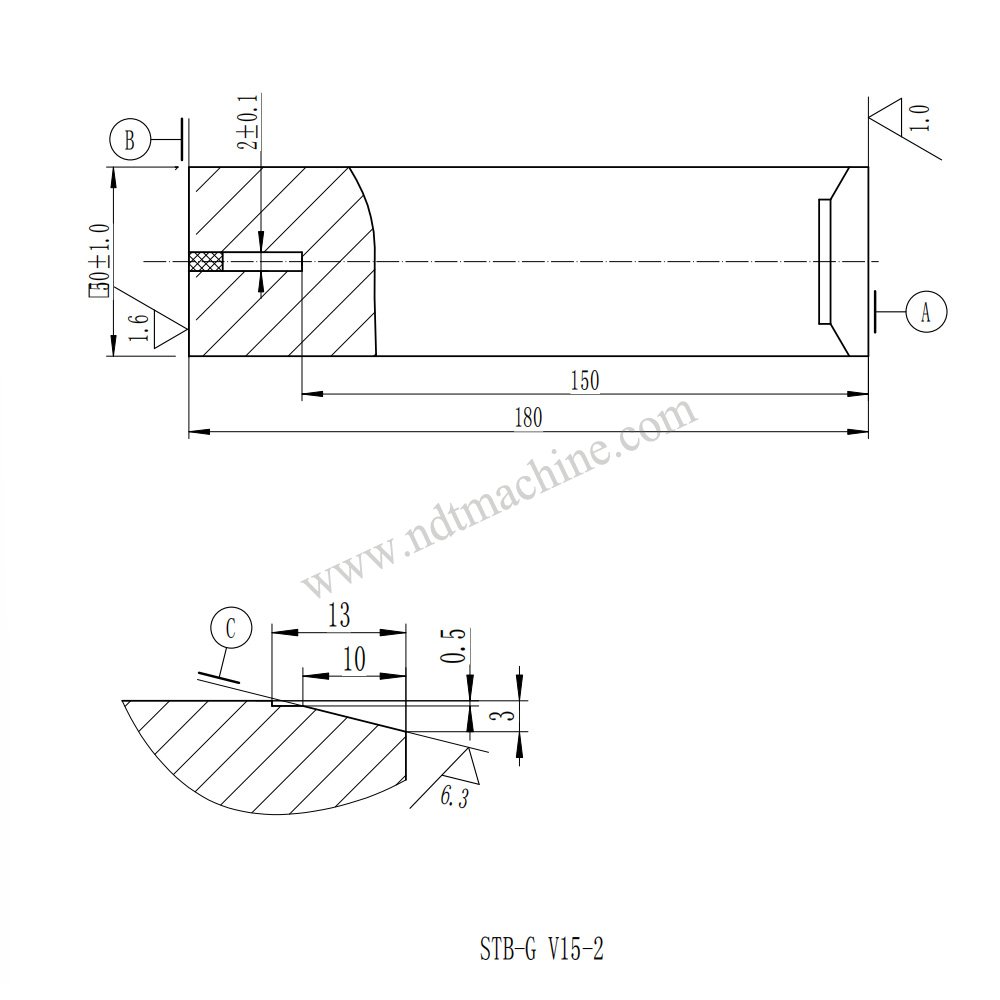 Blok Kalibrasi JIS Z 2345-3:2018 | Calibration Block NDT Machine STB-G V15-2 - Gambar 4